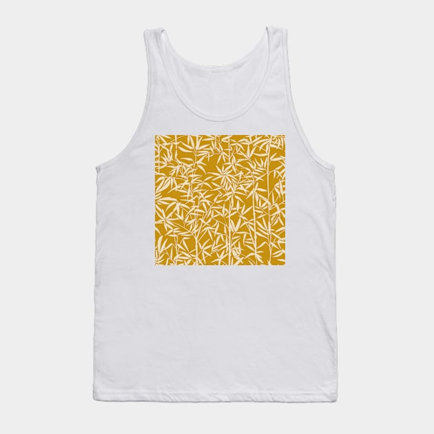 Cozy Garden with Bamboo / Minimalist Plants on Vintage Golden Yellow Tank Top by matise